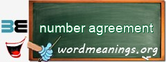 WordMeaning blackboard for number agreement